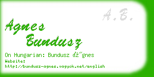 agnes bundusz business card